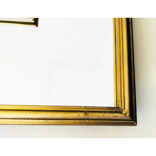 529 - ARCHITECTURAL WALL MIRROR, regency style, gilt frame 180cm x 63cm.