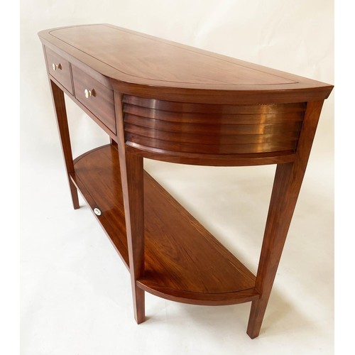 339 - STARBAY PANAMA HALF MOON CONSOLE TABLE, 140cm x 40cm x 80cm.