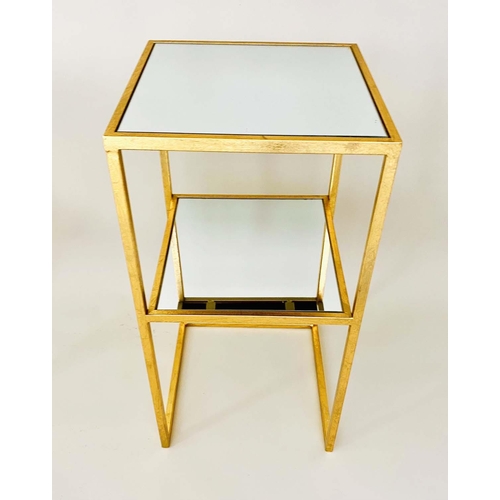 536 - SIDE TABLES, a pair, 66cm H x 31cm W, square form, gilt metal, Maison Bagues style design. (2)