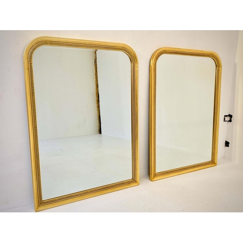 403 - WALL MIRRORS, a pair, 110cm H x 80cm W, Louis Philippe style, gilt frames. (2)