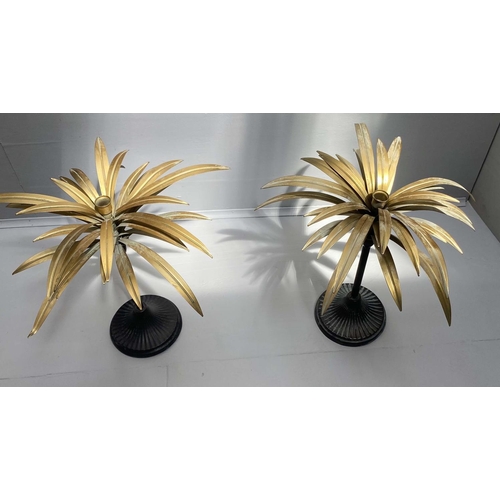 414 - PALM TREE CANDELABRA, a pair, 46 H. (2)