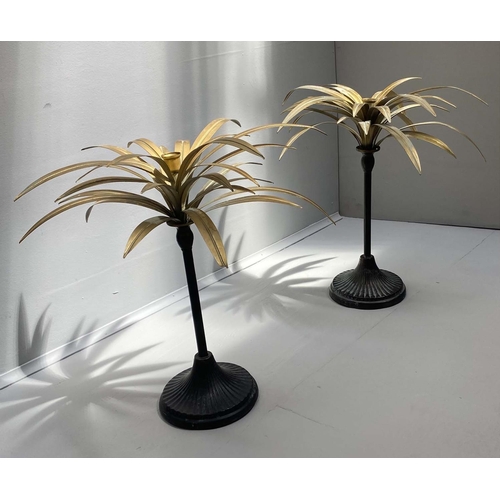 414 - PALM TREE CANDELABRA, a pair, 46 H. (2)