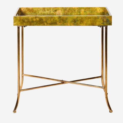 418 - BUTLERS TABLE, gilt metal, 62cm H x 60cm W x 40cm D.