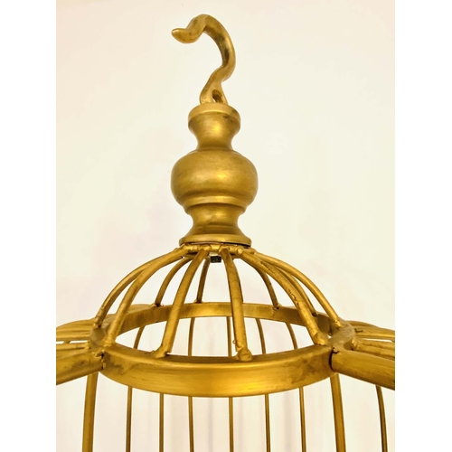 423 - OPEN DISPLAY SHELVES, 200cm high, 48cm diameter, oversized birdcage design.