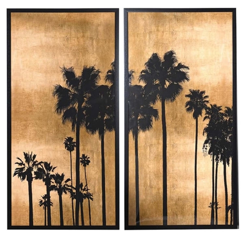 425 - CONTEMPORARY SCHOOL, Malibu Vista, diptych print, framed, 155cm H x 79cm W.