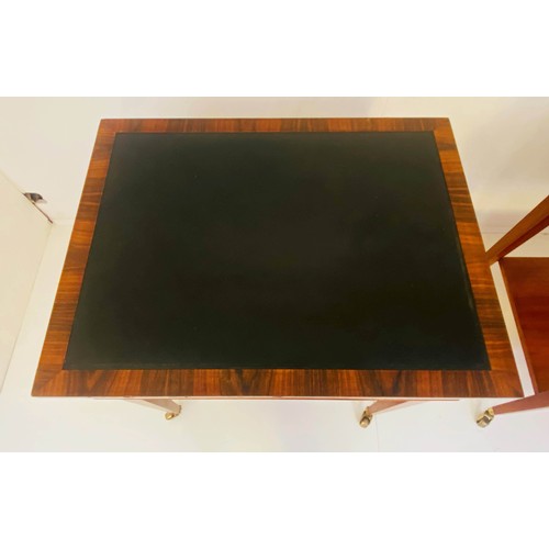 253 - LIBRARY SIDE TABLES, a pair, 63cm x 48cm x 46cm, rosewood, leather lined tops. (2)