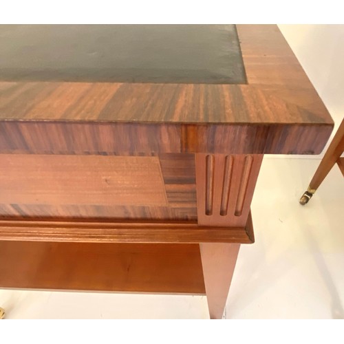 253 - LIBRARY SIDE TABLES, a pair, 63cm x 48cm x 46cm, rosewood, leather lined tops. (2)