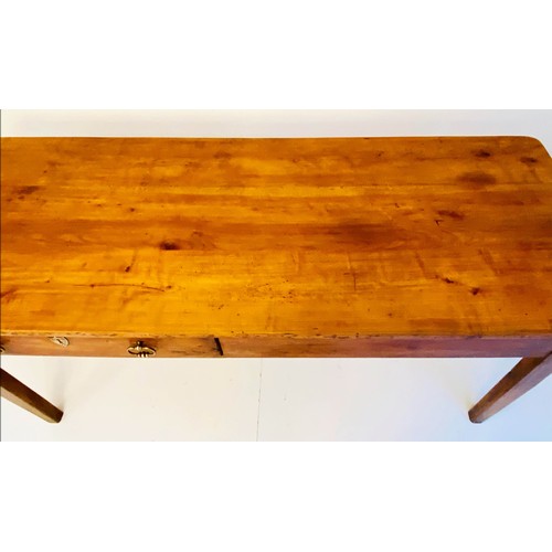 254 - FARMHOUSE DINING TABLE, 19th century French Provincial cherrywood, two drawers, 77cm x 179cm x 69cm.