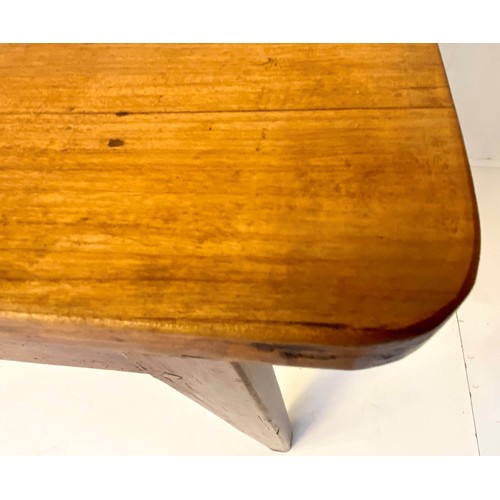 254 - FARMHOUSE DINING TABLE, 19th century French Provincial cherrywood, two drawers, 77cm x 179cm x 69cm.