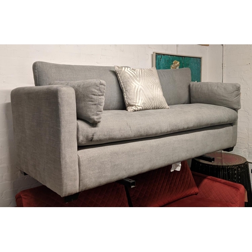 501 - ATTRIBUTED TO ANDREW MARTIN LARA SOFA, 195cm W, grey fabric upholstered.