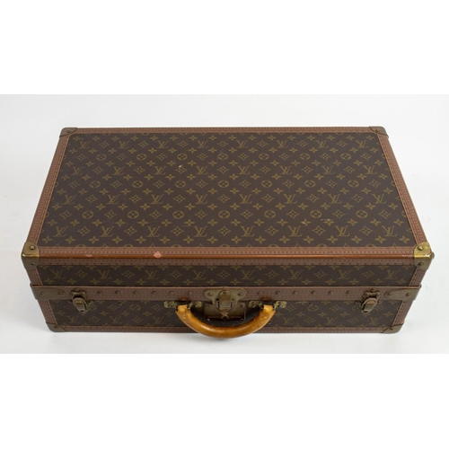 28 - LOUIS VUITTON SHOE SUITCASE, early 20th century leather trim and brass hardware with classic monogra... 