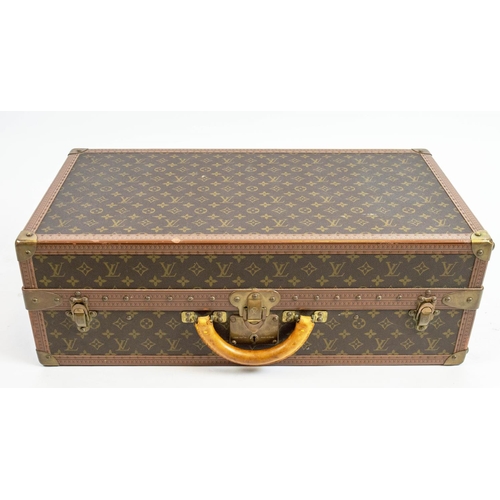 28 - LOUIS VUITTON SHOE SUITCASE, early 20th century leather trim and brass hardware with classic monogra... 