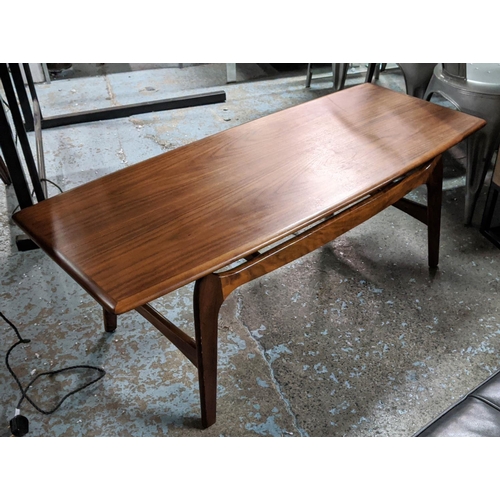 499 - LOW TABLE, 120cm x 50cm x 45cm, 1960's Danish style.