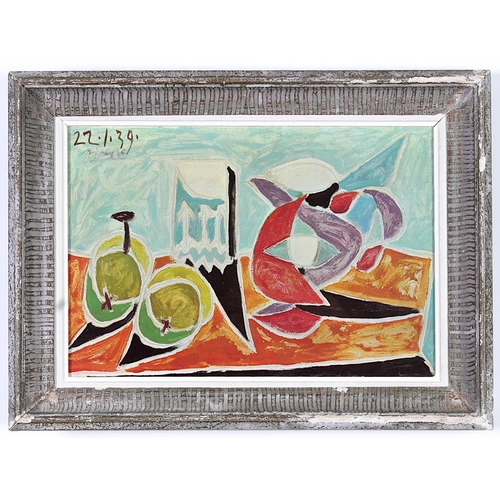 50 - PABLO PICASSO, off set lithograph, signed and dated in the plate 1972, vintage French frame, 27cm x ... 