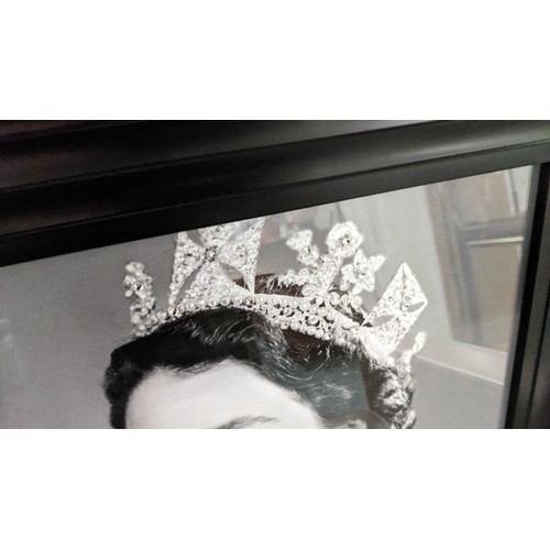 505 - CONTEMPORARY SCHOOL PHOTOPRINT, Queen Elizabeth II, framed, 55cm x 55cm.