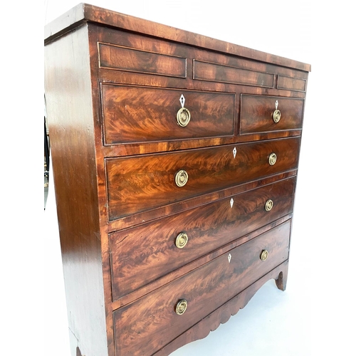 111 - SCOTTISH HALL CHEST, early 19th century Scottish flame mahogany of adapted shallow proportions with ... 