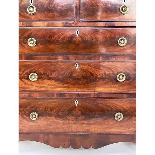 111 - SCOTTISH HALL CHEST, early 19th century Scottish flame mahogany of adapted shallow proportions with ... 