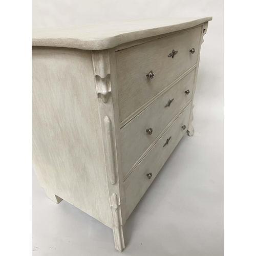 529 - COMMODE, 79cm H x 102cm W x 52cm D, 19th century French Napoleon III traditionally grey painted with... 