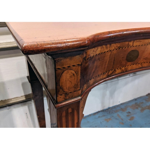 273 - SERVING TABLE, 169cm L x 84cm H x 55cn D 19th century mahogany serpentine fronted with an associated... 
