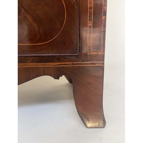 253 - SCOTTISH HALL CHEST, early 19th century flame mahogany of adapted shallow proportions with two secre... 