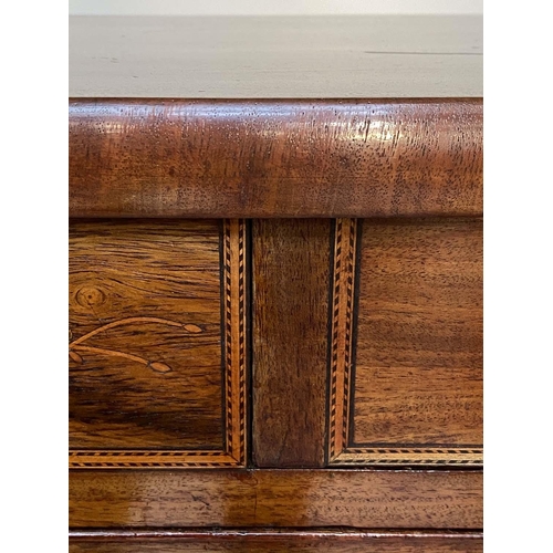 253 - SCOTTISH HALL CHEST, early 19th century flame mahogany of adapted shallow proportions with two secre... 