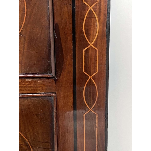 253 - SCOTTISH HALL CHEST, early 19th century flame mahogany of adapted shallow proportions with two secre... 