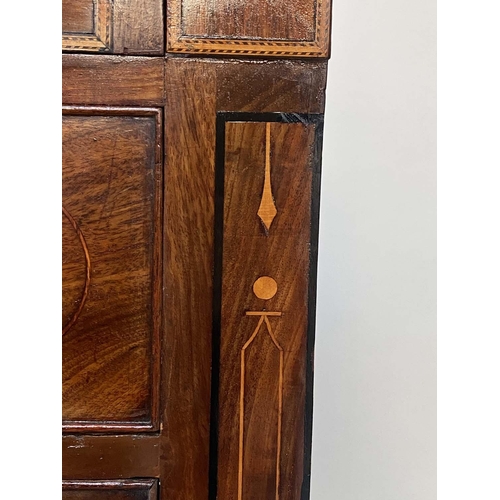 253 - SCOTTISH HALL CHEST, early 19th century flame mahogany of adapted shallow proportions with two secre... 