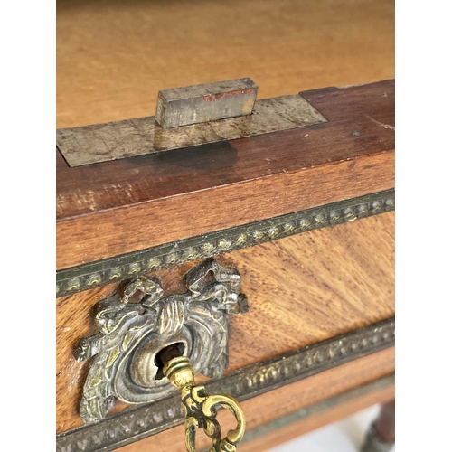 255 - COMMODE, 18th century style Italian kingwood crossbanded and silvered metal mounted with marble top ... 