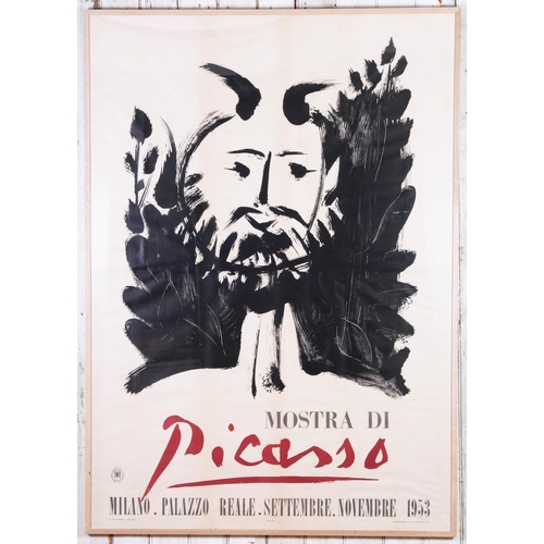 62 - PABLO PICASSO, extra large lithographic poster Mostra di Picasso, signed in the plate, 1953, 196cm x... 