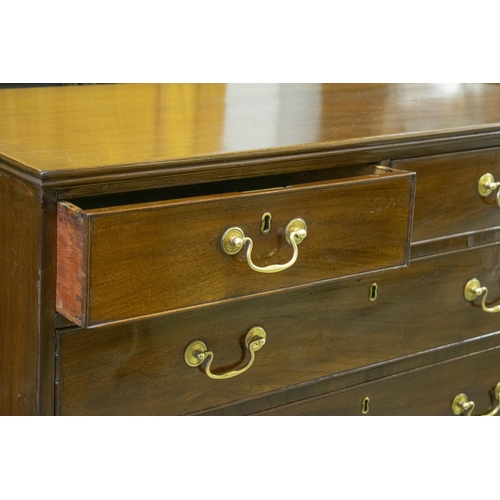 262 - CHEST, 90cm H x 102cm W x 51cm D, George III mahogany of five drawers.
