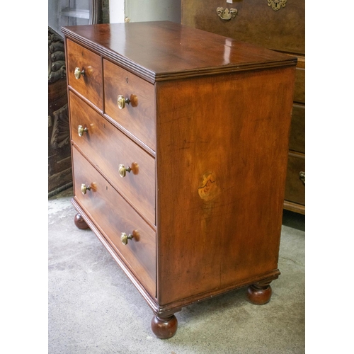 264 - CHEST, 92cm H x 93cm W x 49cm D, George IV mahogany of four drawers on later bun feet.