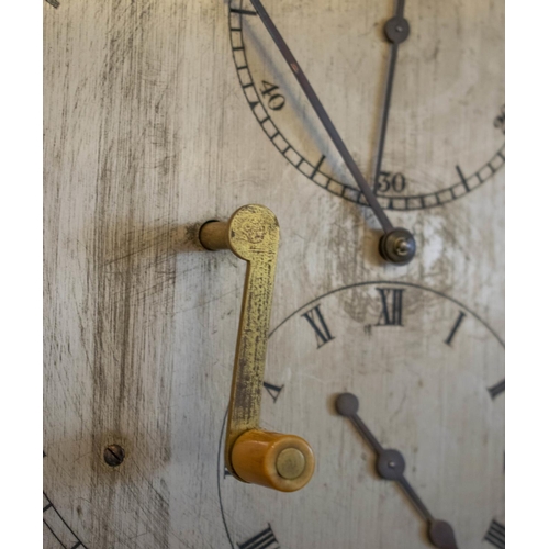 268 - LONGCASE REGULATOR, 192cm H x 39cm x 20cm, Regency mahogany with silvered dial, brass weight and pen... 