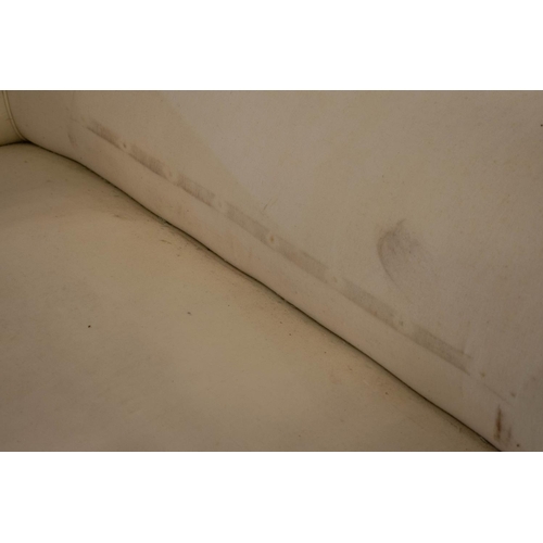 281 - CHESTERFIELD SOFA, 69cm H x 174cm W x 84cm D, Victorian in calico with ceramic castors.