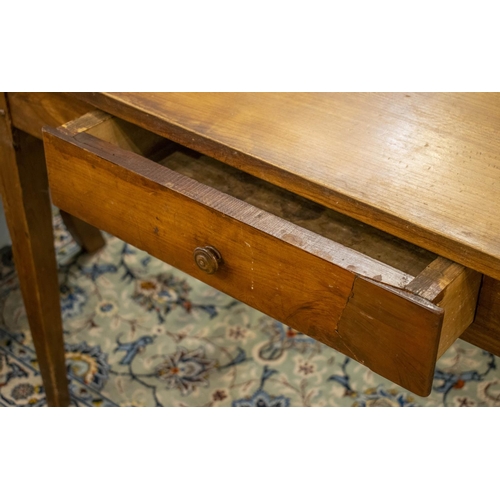 286 - FARMHOUSE TABLE, 76cm H x 188cm x 80cm, late 19th century French cherrywood with a drawer to each si... 