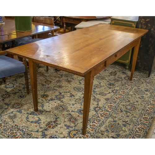 286 - FARMHOUSE TABLE, 76cm H x 188cm x 80cm, late 19th century French cherrywood with a drawer to each si... 