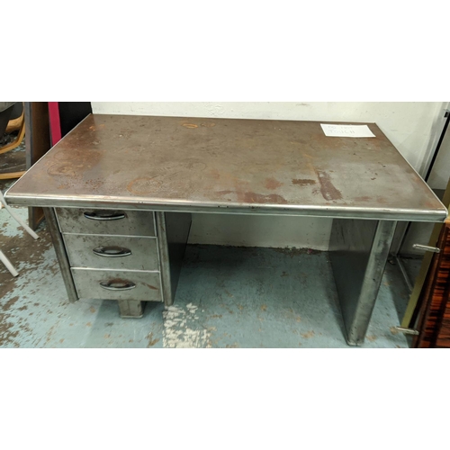 482 - METAL DESK, 126cm W x 82cm D x 78cm H, mid 20th century industrial design, and a contemporary and or... 