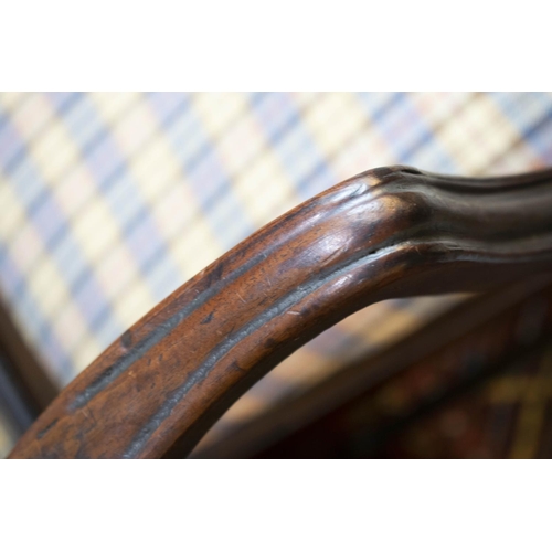 267 - DINING CHAIRS, a set of seven, George III mahogany, including one armchair with check drop in seats,... 