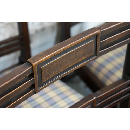 267 - DINING CHAIRS, a set of seven, George III mahogany, including one armchair with check drop in seats,... 