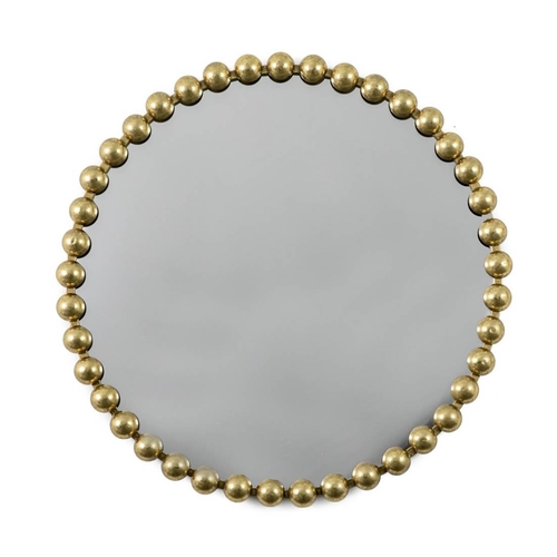 454 - WALL MIRROR, oversize beaded frame, gilt finish, 80cm x 80cm x 3.5cm.