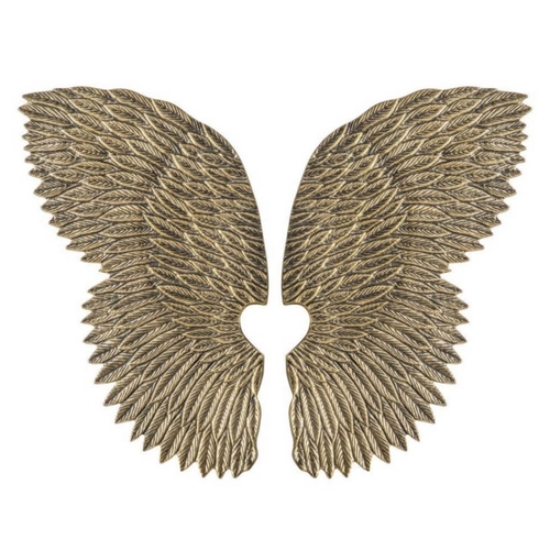 459 - WINGS OF ANGEL, contemporary school wall relief in antiqued gilt finish, 53cm x 26cm.