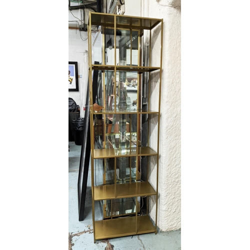 468 - ETAGERE, 60cm x 30cm x 196cm, 1960s French style, gilt metal.