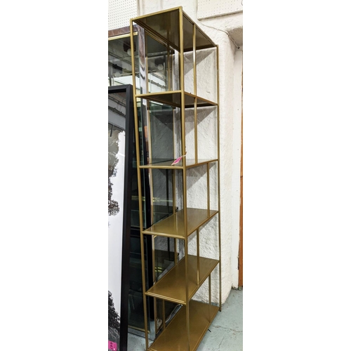 468 - ETAGERE, 60cm x 30cm x 196cm, 1960s French style, gilt metal.