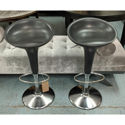 485 - MAGIS BOMBO BAR STOOLS, by Stefano Giovannoni, a pair, adjustable height, 85cm H x 44cm W x 39cm D. ... 