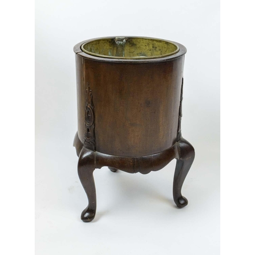 269 - JARDINIERE, 45cm H x 28cm, 18th century mahogany with brass liner.