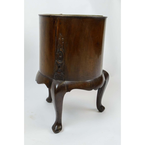 269 - JARDINIERE, 45cm H x 28cm, 18th century mahogany with brass liner.