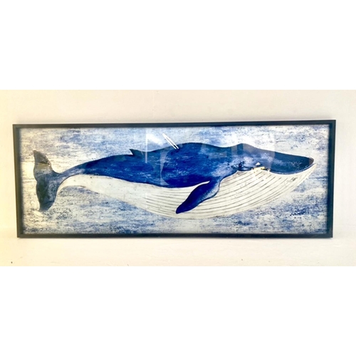 473 - CONTEMPORARY SCHOOL, study of a whale, framed, 44cm x 120cm.