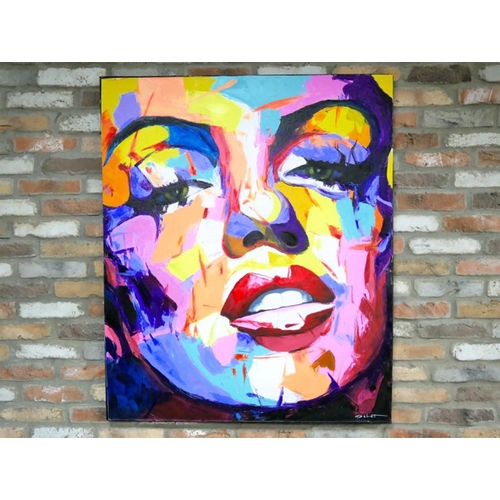 497 - CONTEMPORARY SCHOOL PORTRAIT, Marilyn Monroe, acrylic on canvas, 120cm x 100cm.