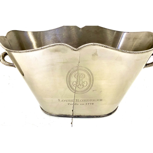 498 - CHAMPAGNE BATHS, pair, 40cm x 16cm x 22cm, stamped Louis Roederer. (2)