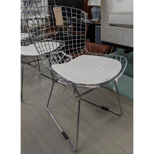 492 - BERTOIA STYLE SIDE CHAIRS, a set of four, 80cm H, after Harry Bertoia. (4)