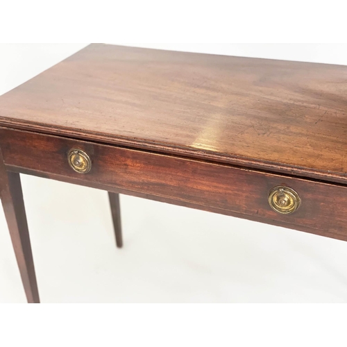 171 - WRITING TABLE, George III mahogany with full width frieze drawer and square section tapering support... 